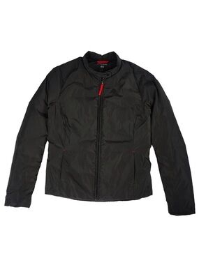 Lightweight Women's Black Jacket with Red Trim